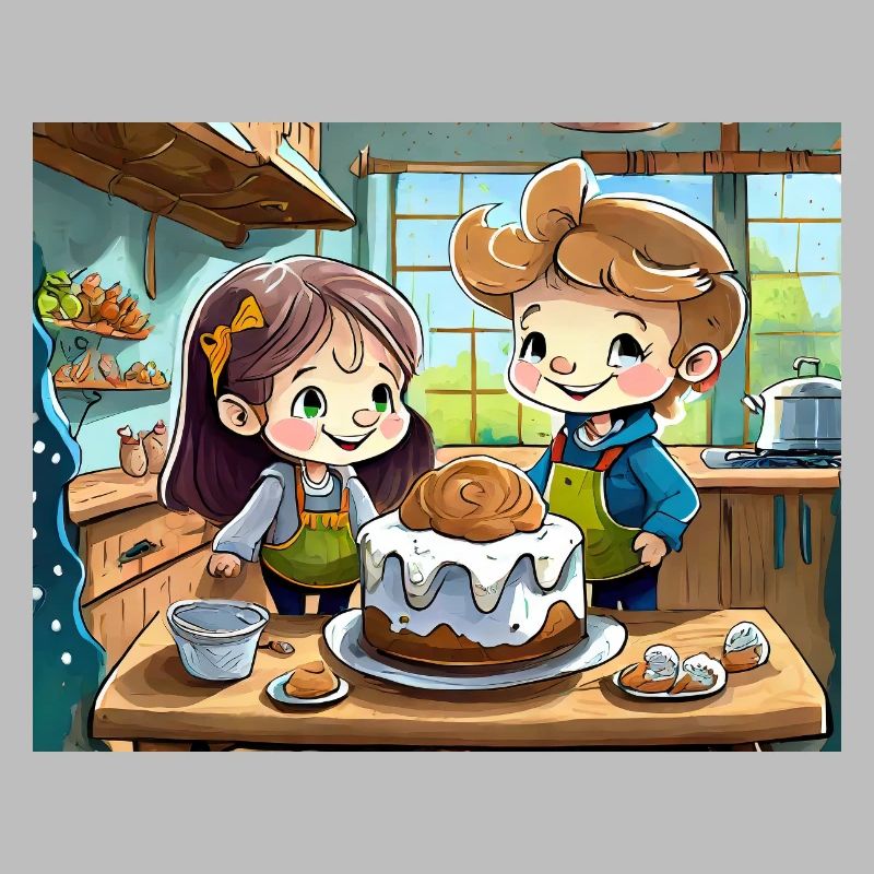 german nursery rhymes illustrated comic Bake Cake