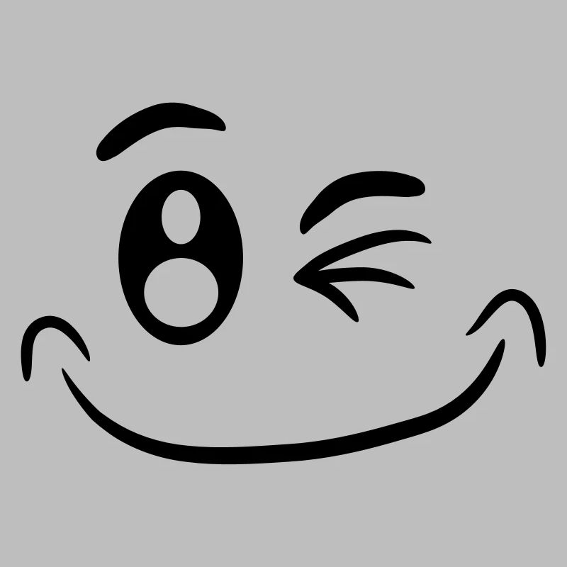 Visage comique drôle smiley clin d'oeil
