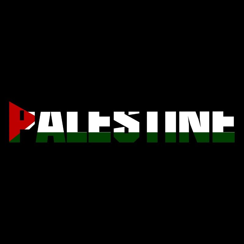 Drapeau de conception de lettrage de la Palestine