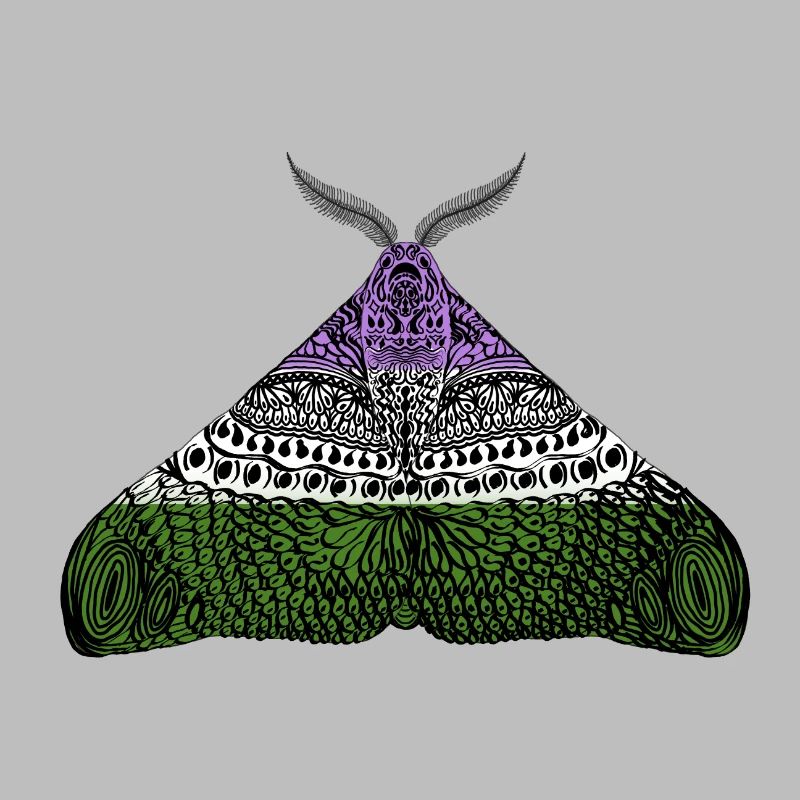 Genderqueer pride moth