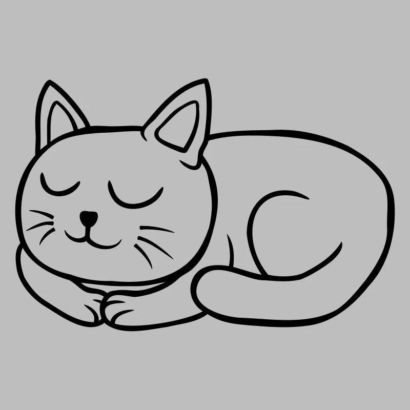 Comic dear cat sleeping