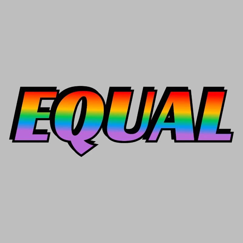 Rainbow text EQUAL LGBT Pride Month