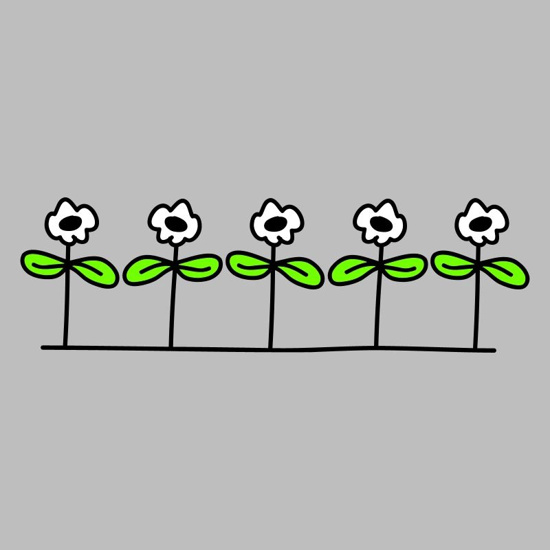 Five Pretty Daisies 5 Flowers Decorative Row