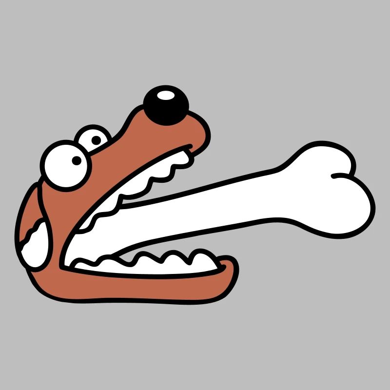 Dog Greedy Hungry Big Bone Swallowed