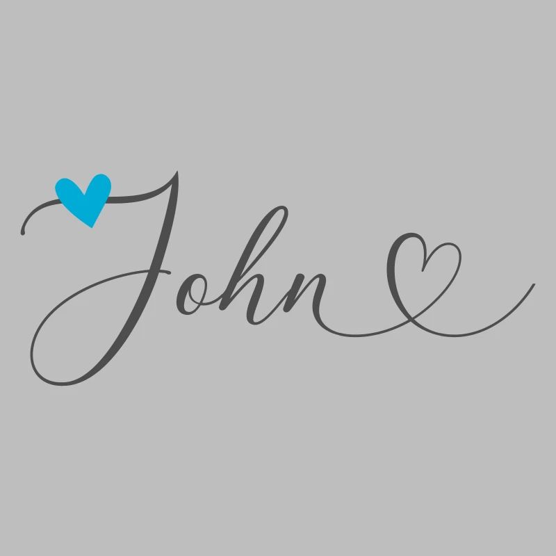 John Surname First name Calligraphy Heart