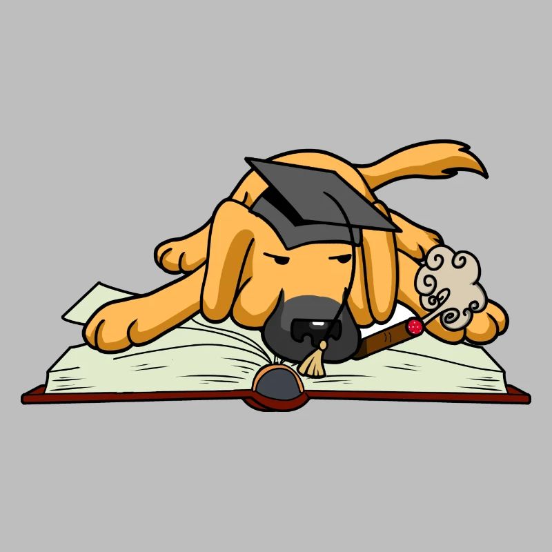 Dog Student Study University University Learn Book