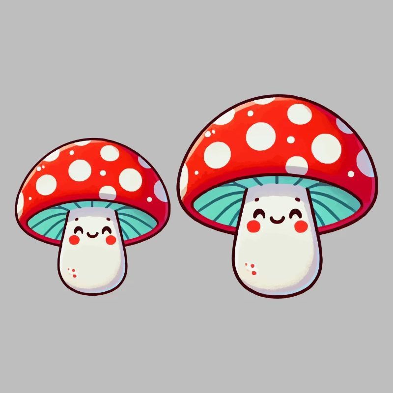 dessin animé comique de champignons
