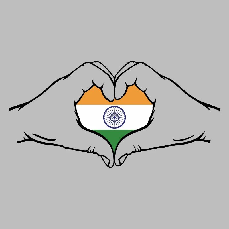 Drapeau de l’Inde en forme de coeur