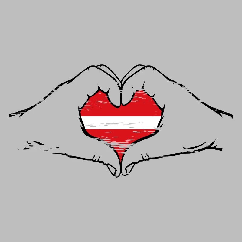 Drapeau de Lettonie en forme de coeur utilisé