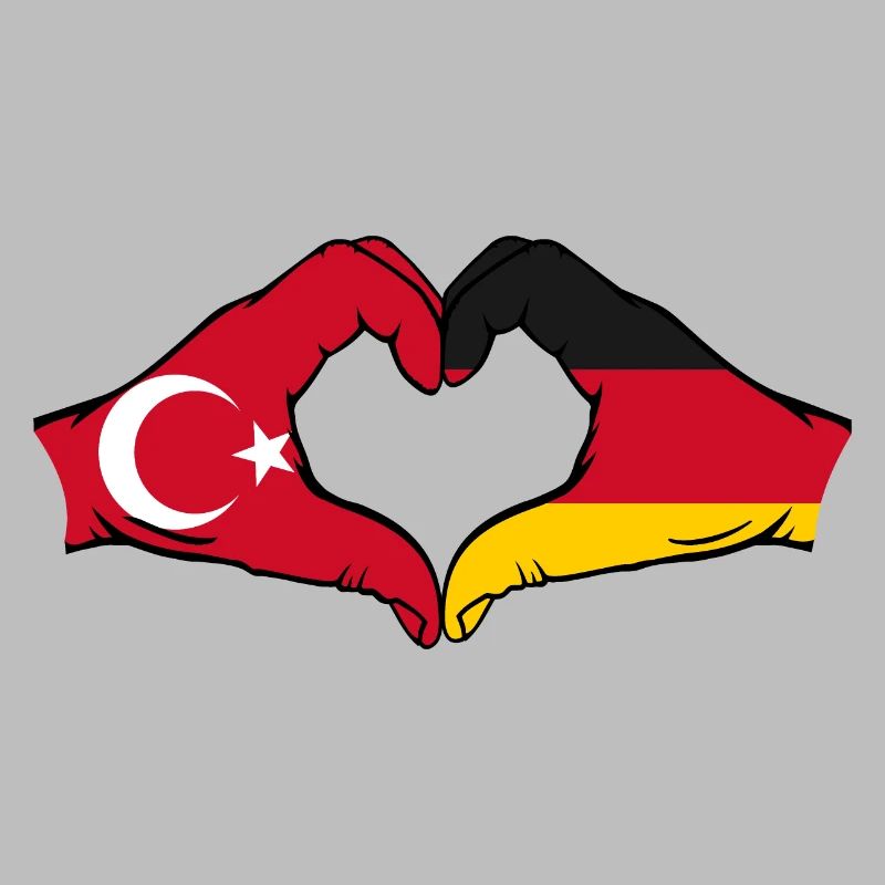 Turkey Germany Heart Shape with Hands