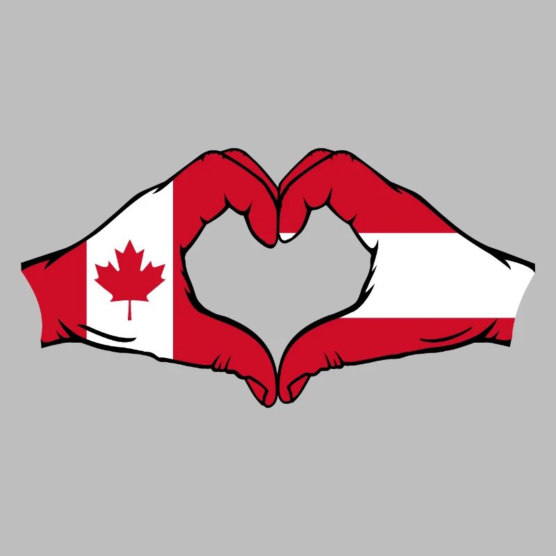 Canada Austria Heart Shape with Hands