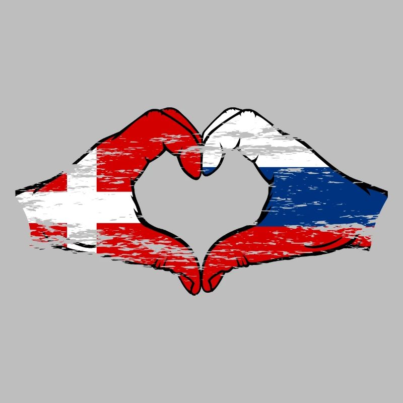 Danemark Russie forme de coeur avec les mains utilisées