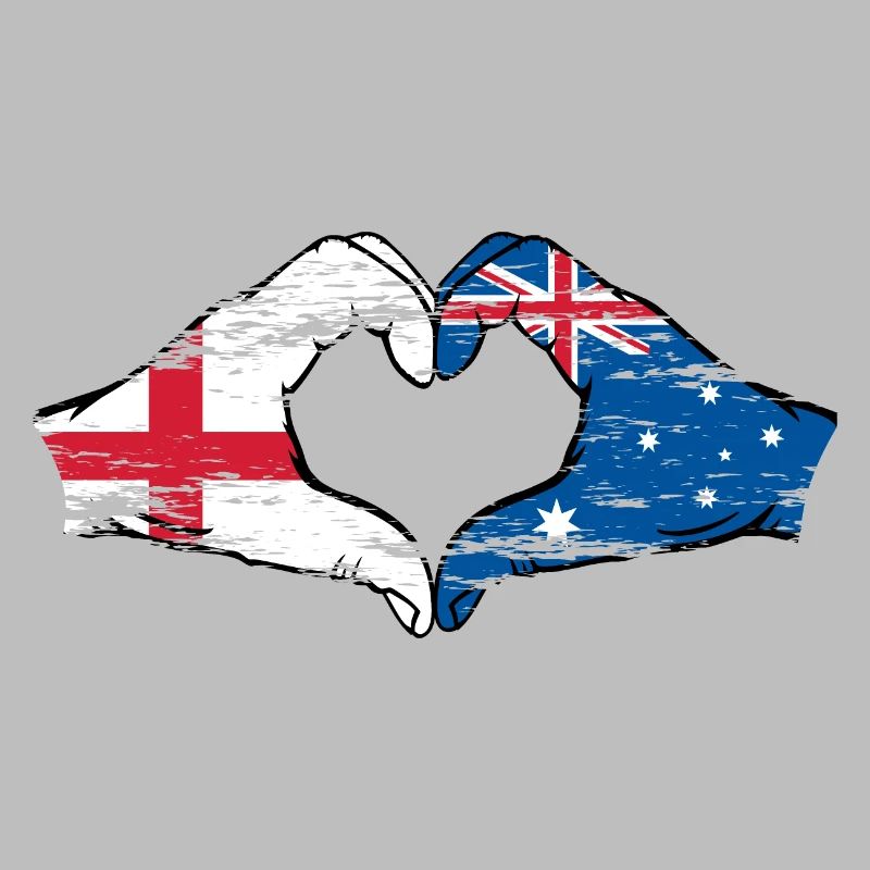 Angleterre Australie drapeau coeur utilisé