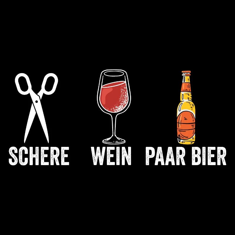 Wein Schere Paar Bier