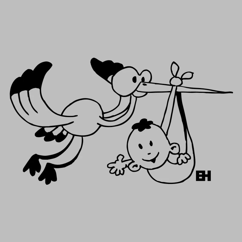 La cigogne apporte le bébé.
