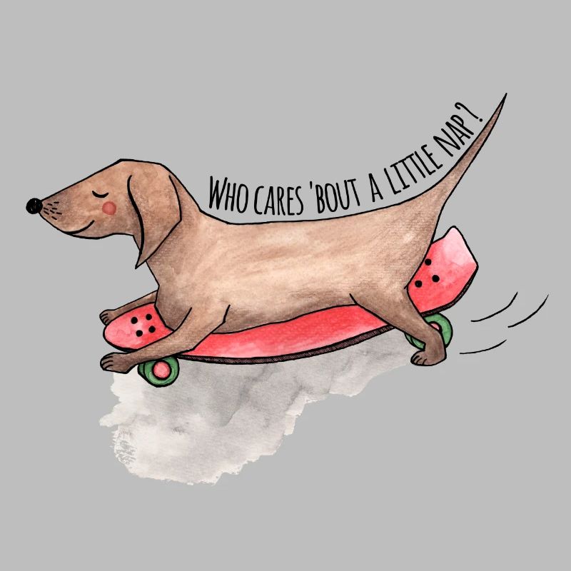 Dackel Longboard Hunde Schläfchen