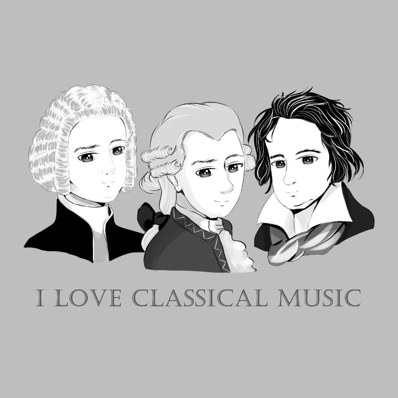 Bach - Mozart - Beethoven in chibi style