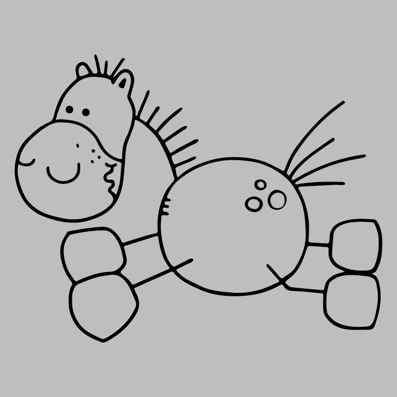 Dickes Cartoon Pferd - Pony - Pferde