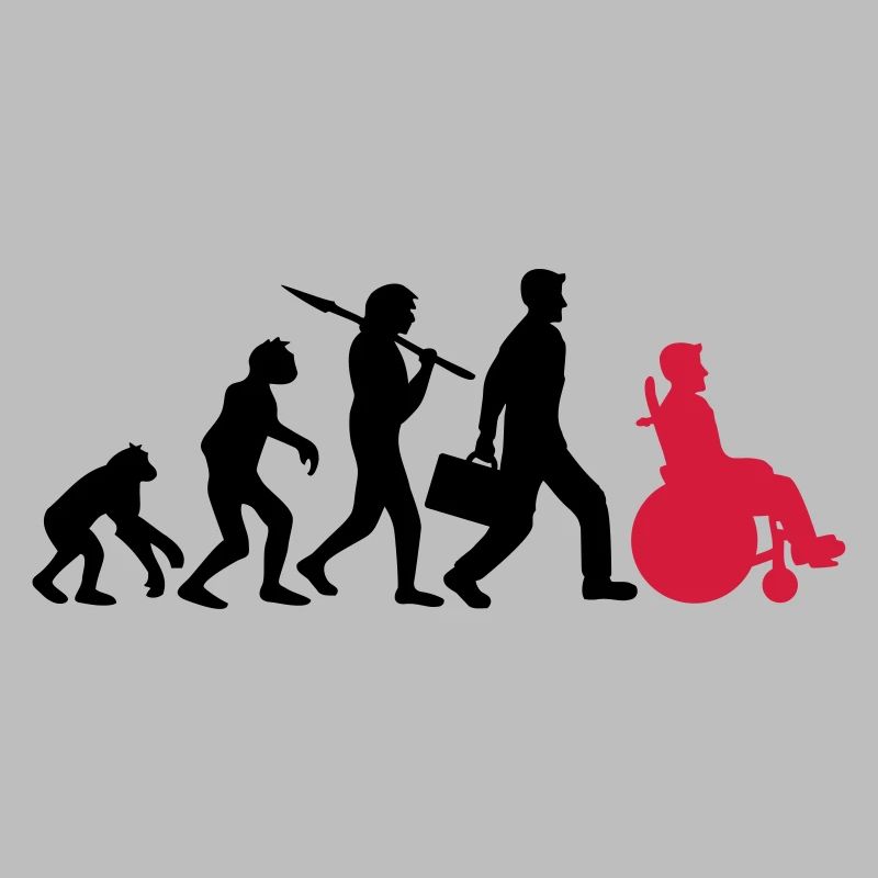 evolution rollstuhl entwicklung silhouette behinde