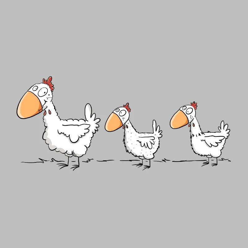 Three funny chickens I chicken farm chicken gift