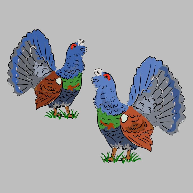 Faszinierende Auerhahn-Duo-Illustration