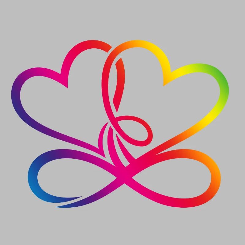 Zwei Herzen Regenbogen Infinity Love CSD LGBT
