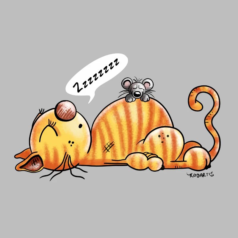 Schnarchende Katze und Maus - Comic - Fun