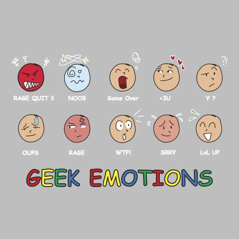 GEEK EMOTIONS - WHITE Text