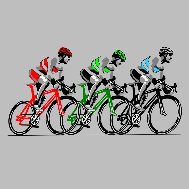 Three cyclists on the move