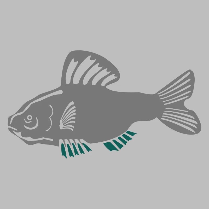 Grey catfish with turquoise accent