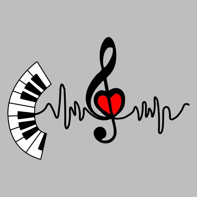 Piano Cardio Herzfrequenz und Herz in der Mitte