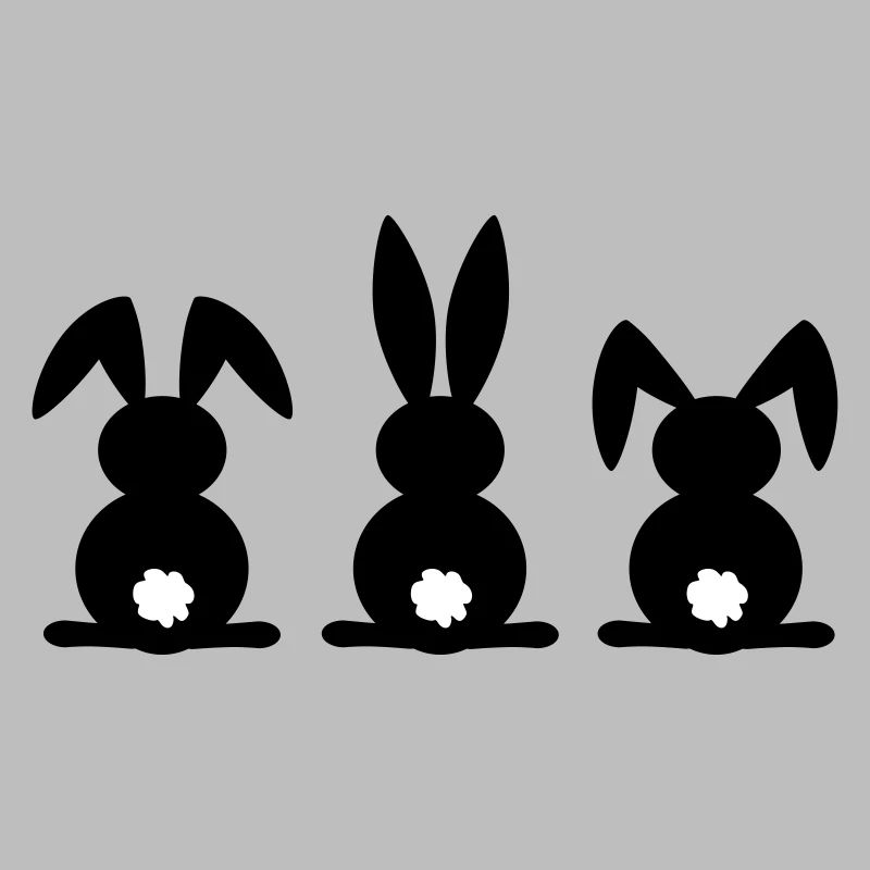 Kaninchen-Silhouette. Frohe Ostern oder Osterfeier. Ei.