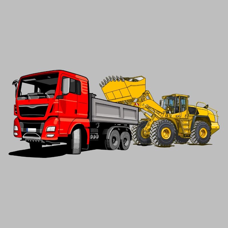 Truck with wheel loader