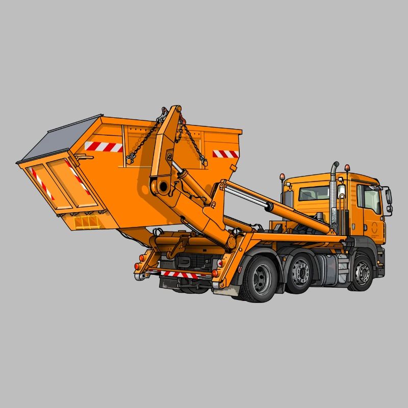 Truck with skip, skip loader