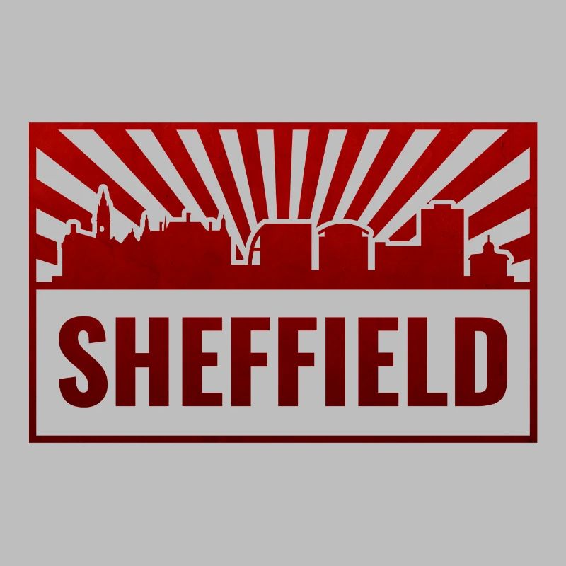 Sheffield Skyline Red Neon
