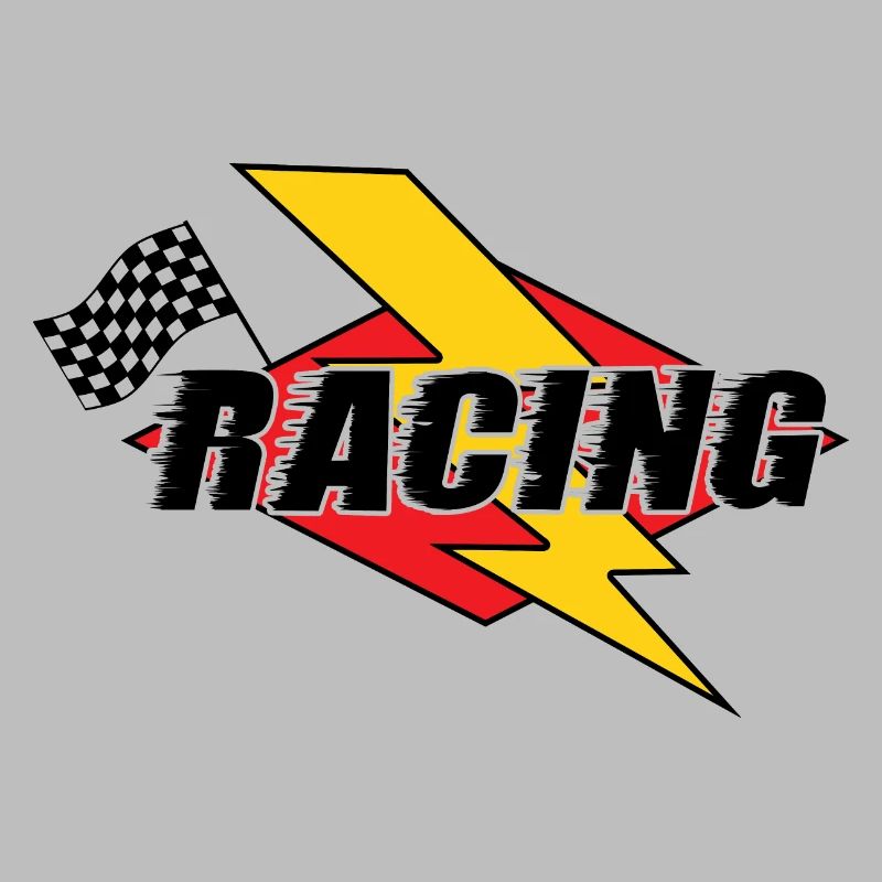 Racing Lightning Bolt & Flag