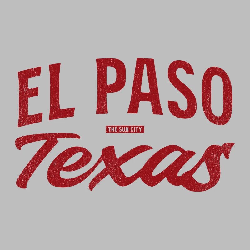 El Paso Texas Retro Script