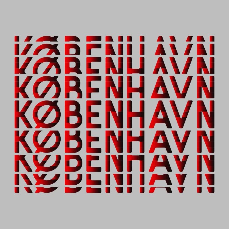 Copenhagen Neon Typography Pattern