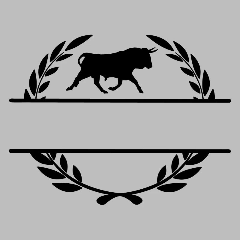 Stier im Lorbeerkranzmonogramm