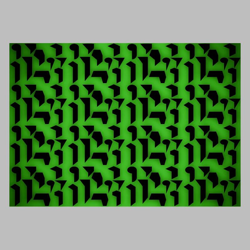 Deco pattern shapes and objects in green-black