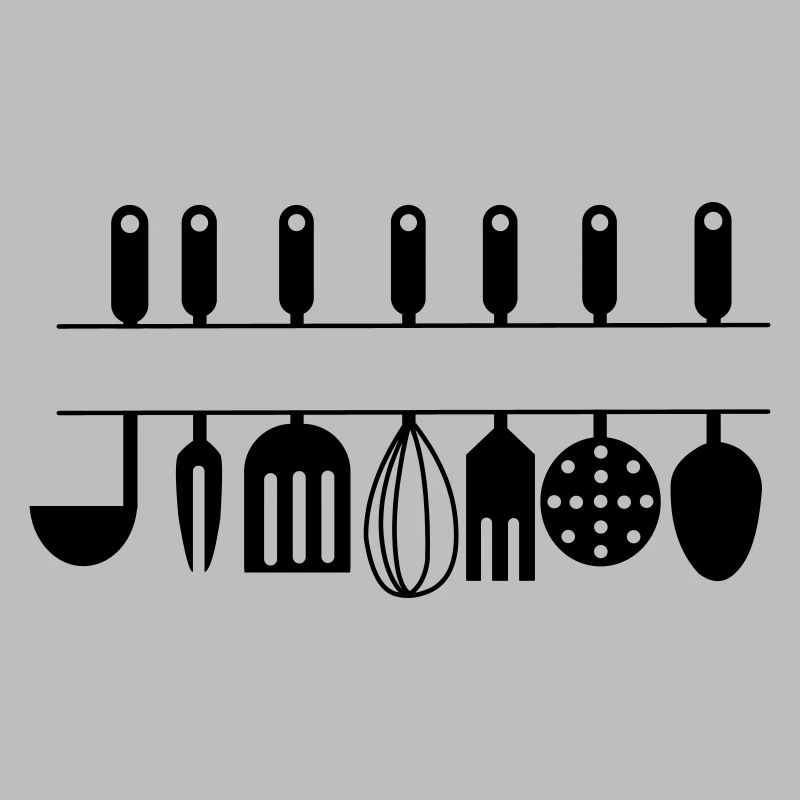 Découpage pour ustensiles de cuisine propres textes