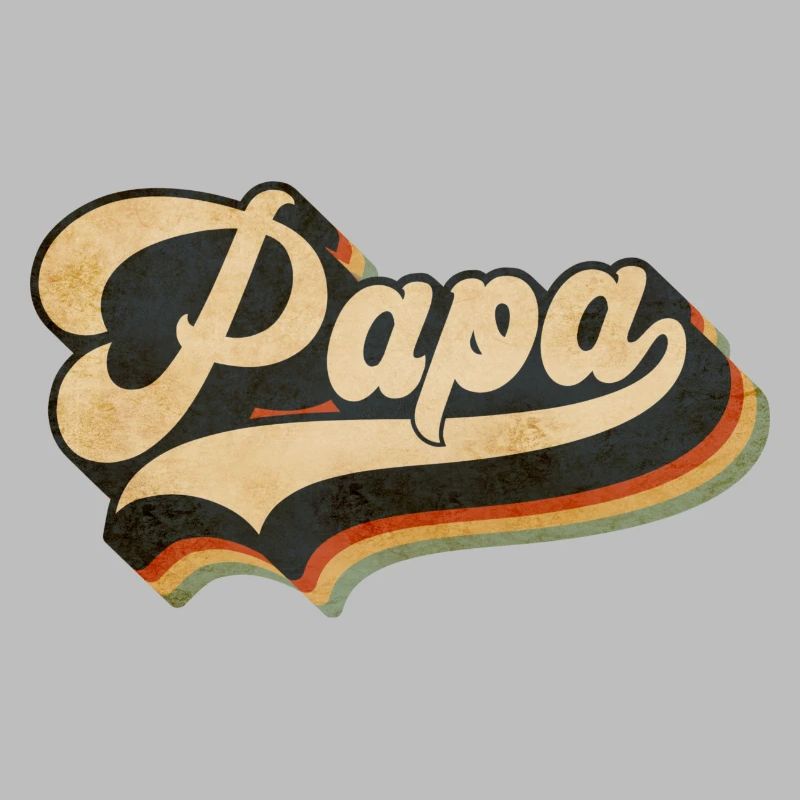 Papa Vintage Script Arc-en-ciel