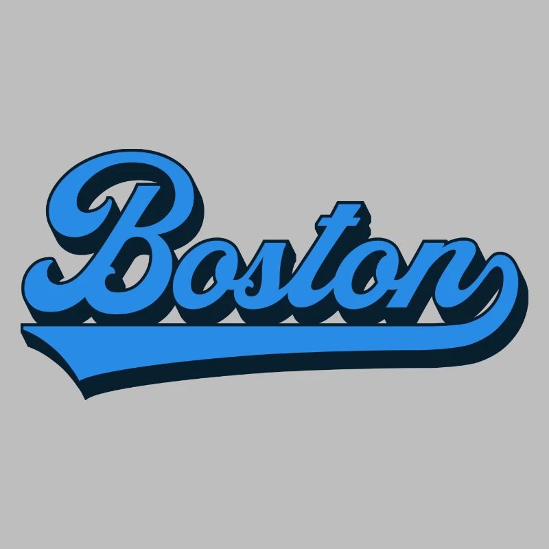 Boston Blue Script Rétro