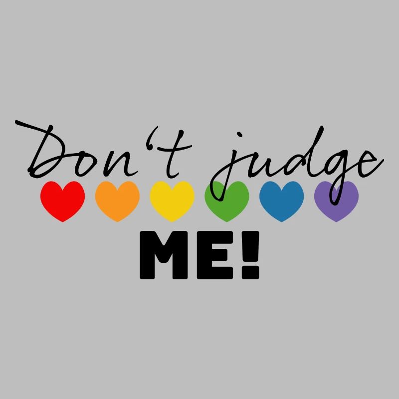 Regenbogenherzchen dont judge me schwarz