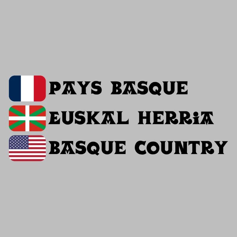 Pays Basque : drapeaux Français, Basque, Américain