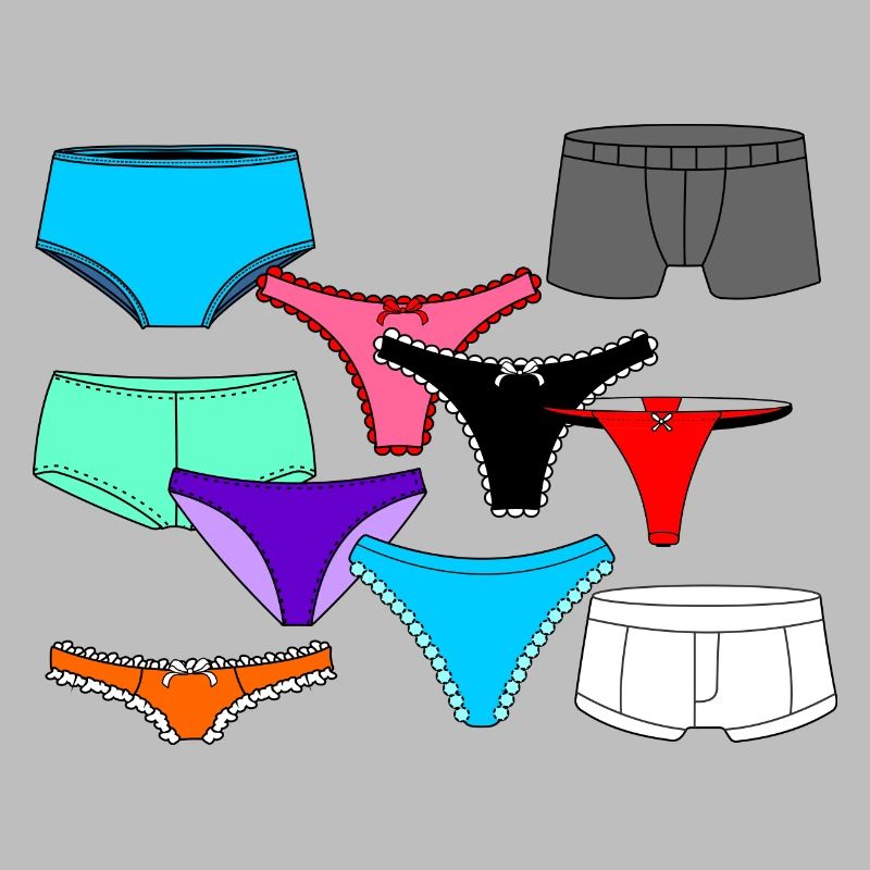 Dessous-Logo mit Slip und Unterhose