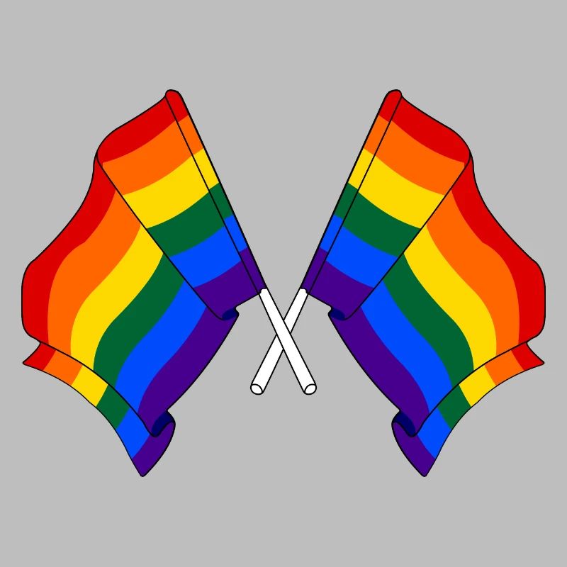 Deux drapeaux arc-en-ciel