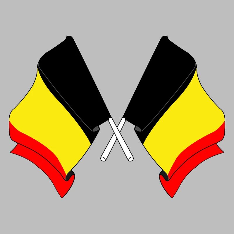 Two flags Belgium crossed