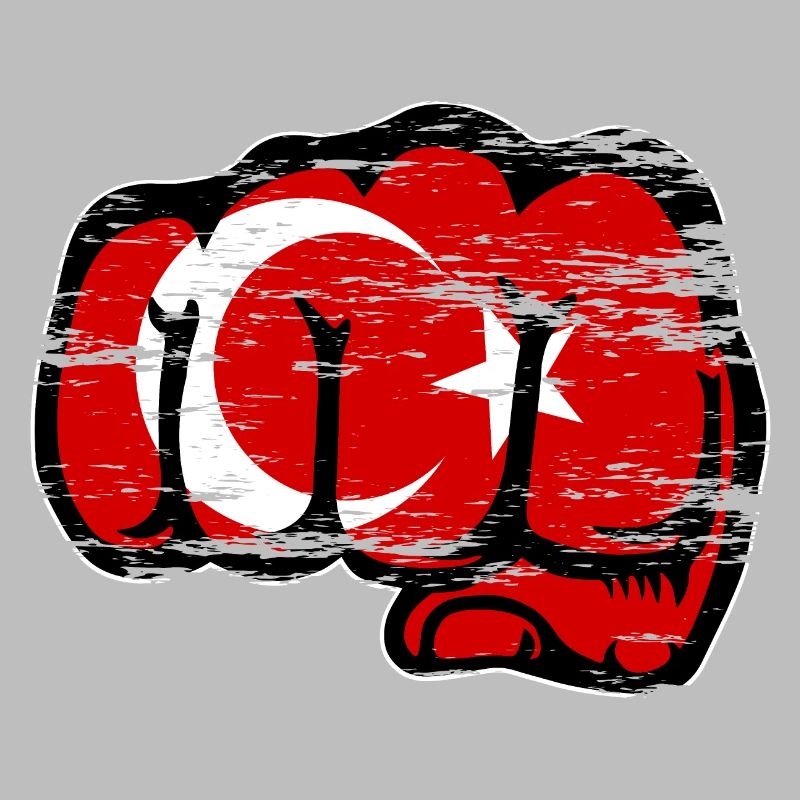 Poing de main drapeau turc utilisé