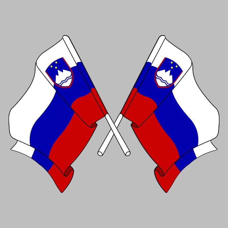 Deux drapeaux Slovénie